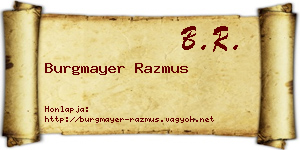 Burgmayer Razmus névjegykártya